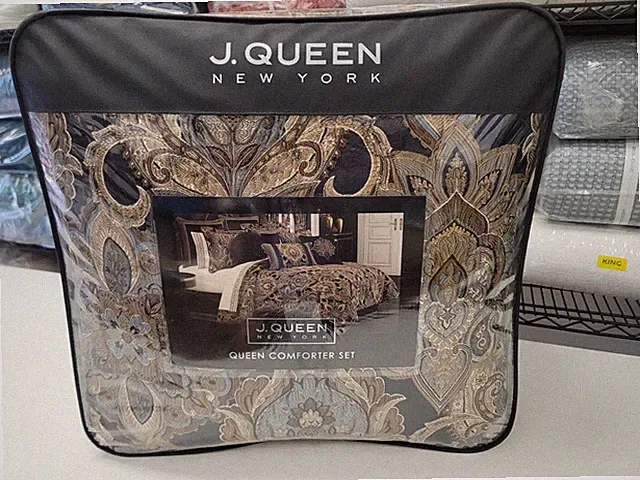 J Queen New York Amara Indigo 4 Piece Queen Comforter Set