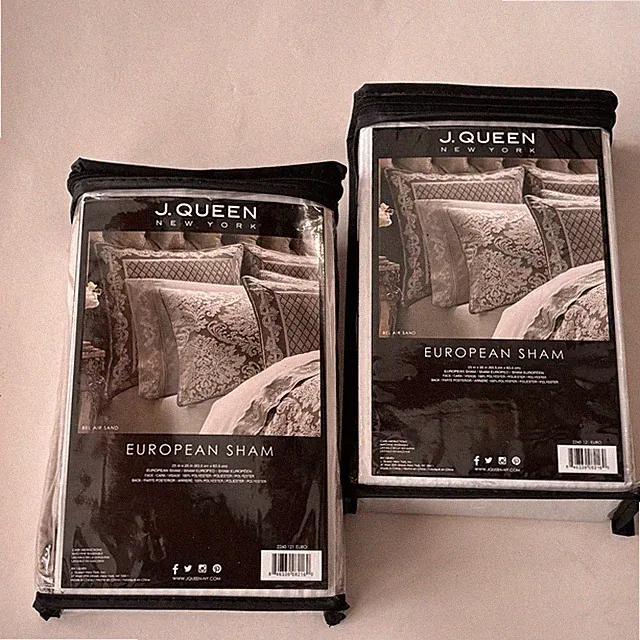 J Queen New York Bel Air Sand Euro Shams 25x25 Set Of 2 NEW