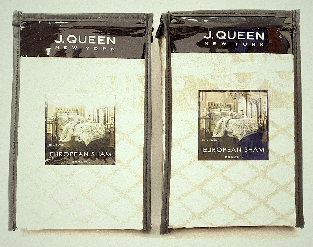 J. QUEEN NEW YORK EUROPEAN BED SHAM BEL AIR SAND 2PC.
