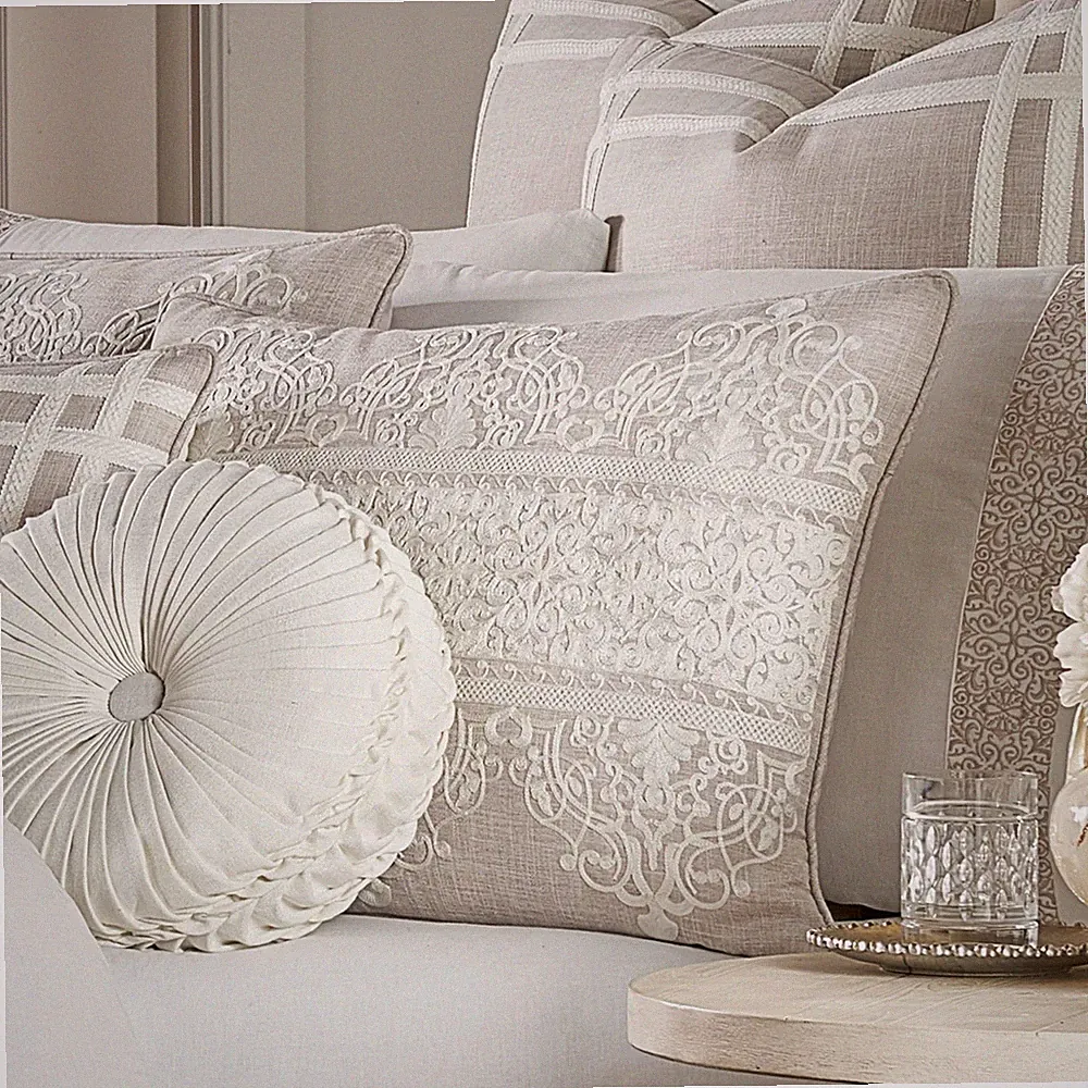 J Queen New York Lauralynn 4 Piece Queen Comforter Set Beige