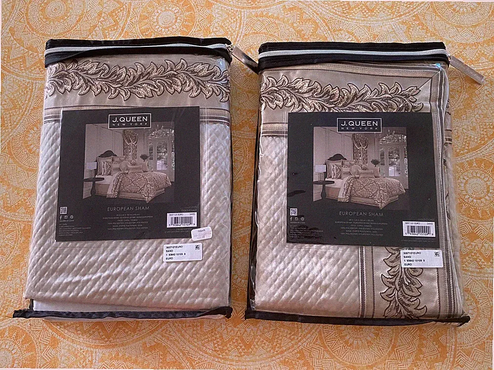 PAIR New J Queen New York European Euro Shams Gold Coast Sand